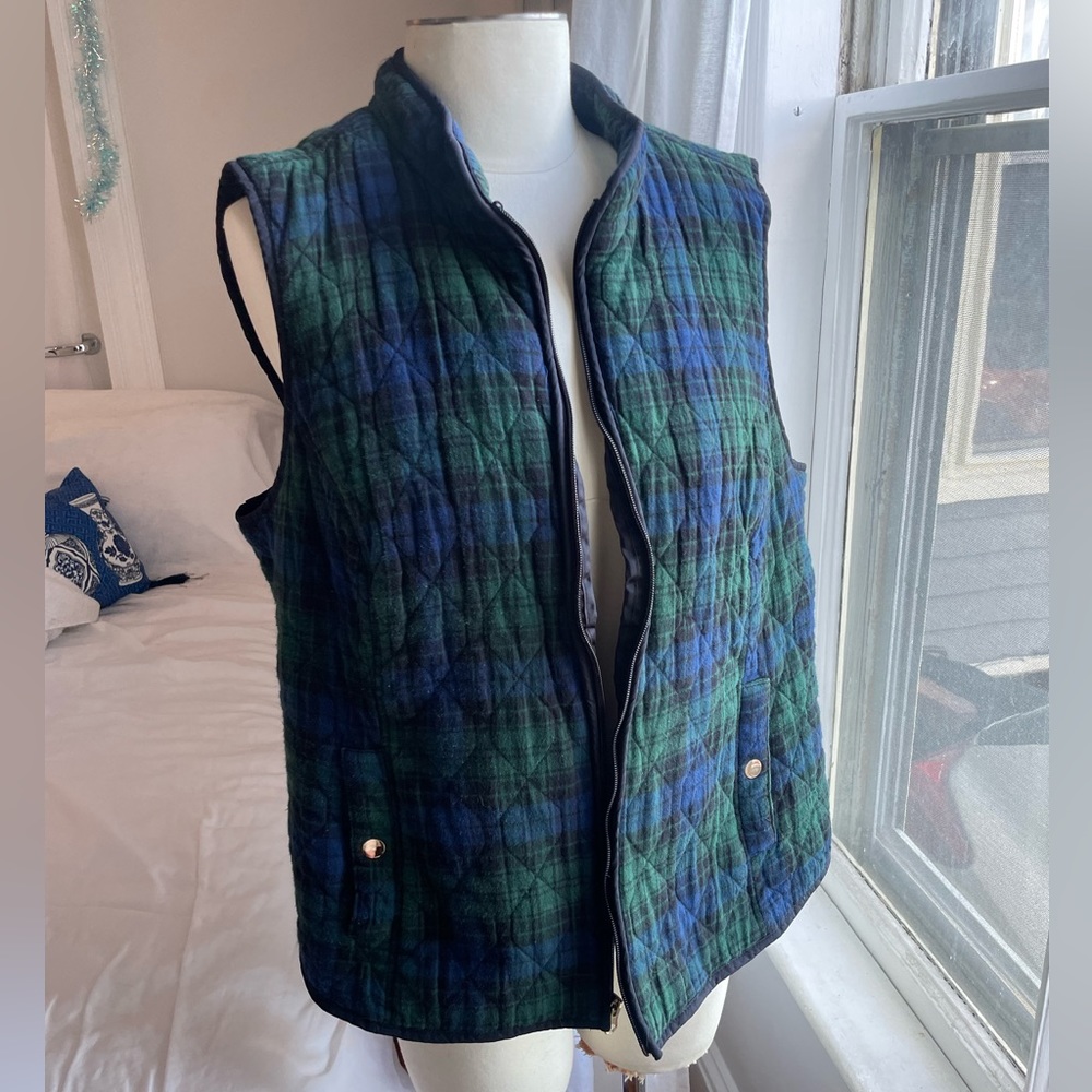 Croft & Barrow Blackwatch Tartan Plaid Flannel Quilted Vest